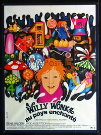 c694 WILLY WONKA & THE CHOCOLATE FACTORY French one-panel '71 really cool different Bacha artwork!
