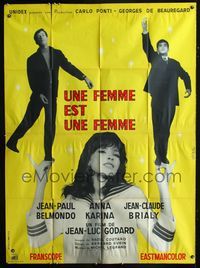 c695 WOMAN IS A WOMAN French one-panel '61 Jean-Luc Godard, Jean-Paul Belmondo, sexy Anna Karina!