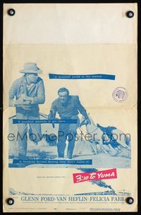c017 3:10 TO YUMA window card '57 Glenn Ford, Van Heflin, Delmer Daves, from Elmore Leonard's story!