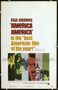 c026 AMERICA AMERICA window card movie poster '64 Elia Kazan's immigrant biography of his uncle!