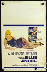 c048 BLUE ANGEL window card movie poster '59 Curt Jurgens, super sexy full length May Britt!