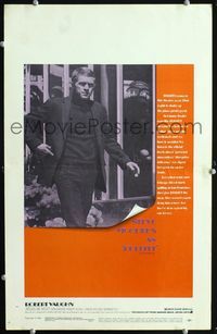 c059 BULLITT window card movie poster '69 Steve McQueen crime chase classic!