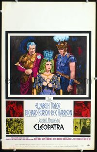c074 CLEOPATRA window card '64 Elizabeth Taylor, Richard Burton, Rex Harrison, Howard Terpning art!