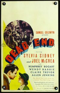 c086 DEAD END window card poster '37 William Wyler, Sylvia Sidney, Joel McCrea, The Dead End Kids!