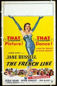 c107 FRENCH LINE WC '54 Howard Hughes, sexy artwork of Jane Russell in France!