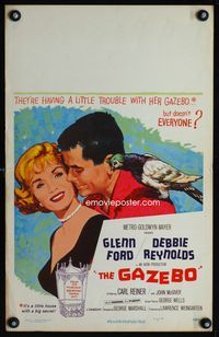c110 GAZEBO window card movie poster '60 great romantic art of Glenn Ford & Debbie Reynolds!