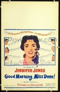 c121 GOOD MORNING MISS DOVE window card movie poster '55 artwork of teacher Jennifer Jones!