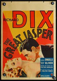 c123 GREAT JASPER window card movie poster '33 great romantic art of Richard Dix & Wera Engels!
