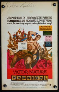c129 HANNIBAL window card movie poster '60 great artwork of Victor Mature, Edgar Ulmer