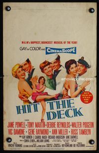 c143 HIT THE DECK window card poster '55 Debbie Reynolds, Jane Powell, Tony Martin, Walter Pidgeon