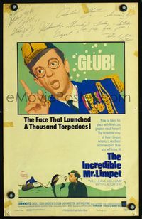 c154 INCREDIBLE MR. LIMPET window card movie poster '64 Don Knotts turns into a cartoon fish!
