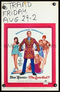 c178 LOVE GOD window card movie poster '69 Don Knotts is the world's most romantic male!