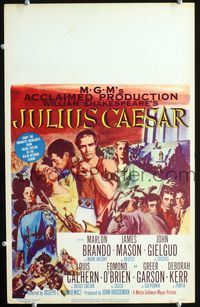 c165 JULIUS CAESAR window card poster '53 Marlon Brando, James Mason, Greer Garson, Shakespeare