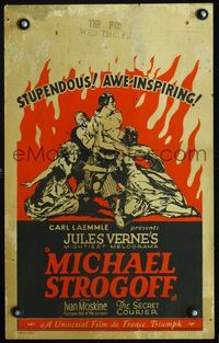 c188 MICHAEL STROGOFF window card '26 Universal silent version of Jules Verne novel, cool art!