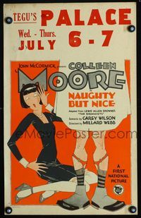 c198 NAUGHTY BUT NICE window card movie poster '27 great John Held Jr. art of Colleen Moore!