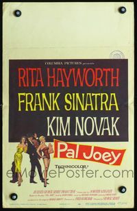 c213 PAL JOEY window card movie poster '57 Frank Sinatra with sexy Rita Hayworth & Kim Novak!