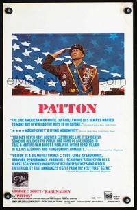 c215 PATTON window card movie poster '70 General George C. Scott military classic!
