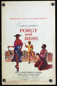 c219 PORGY & BESS window card movie poster '59 Sidney Poitier, Dorothy Dandridge, Sammy Davis Jr.