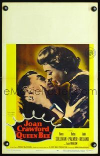 c222 QUEEN BEE window card poster '55 great romantic close up of Joan Crawford & Barry Sullivan!