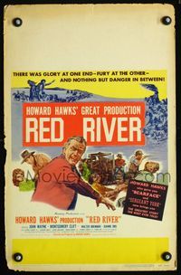 c226 RED RIVER window card poster '48 great artwork of John Wayne, Montgomery Clift, Howard Hawks