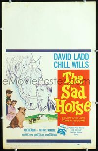 c237 SAD HORSE window card movie poster '59 David Ladd, Chill Wills, Rex Reason