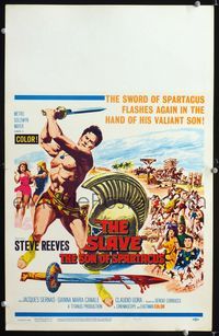 c252 SLAVE window card movie poster '63 Sergio Corbucci, Steve Reeves as the son of Spartacus!