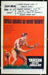c270 TARZAN & THE JUNGLE BOY window card poster '68 could Mike Henry find him in the wild jungle?