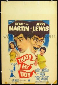 c274 THAT'S MY BOY window card movie poster '51 college students Dean Martin & Jerry Lewis!