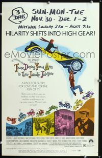 c276 THOSE DARING YOUNG MEN IN THEIR JAUNTY JALOPIES window card movie poster '69 car racing comedy!