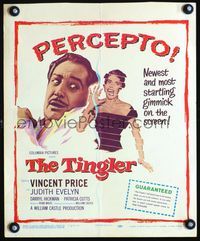 c280 TINGLER window card movie poster '59 Vincent Price, William Castle, Percepto!