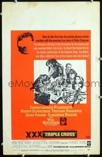 c284 TRIPLE CROSS window card movie poster '67 Christopher Plummer, Yul Brynner