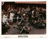d017 ANIMAL HOUSE 8x10 mini movie lobby card '78 ROTC guys falling on 10,000 marbles!