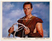d037 BEN-HUR color 8x10 movie still #9 R69 incredible close up of Charlton Heston before race!