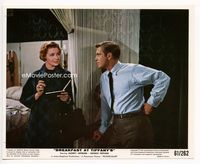 d052 BREAKFAST AT TIFFANY'S color 8x10 movie still '61 George Peppard & Patricia Neal 2-shot!
