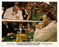 d068 CASINO ROYALE color 8x10 movie still '67 Orson Welles gambles at baccarat with Peter Sellers!