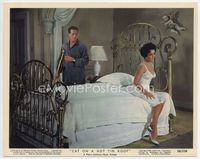 d072 CAT ON A HOT TIN ROOF Eng/US color 8x10 still #12 '58 Paul Newman eyes half-dressed Liz Taylor!