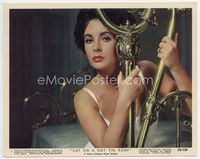 d076 CAT ON A HOT TIN ROOF Eng/US color 8x10 #8 '58 sexiest super close up of Elizabeth Taylor!