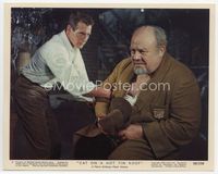d077 CAT ON A HOT TIN ROOF Eng/US color 8x10 #9 '58 Paul Newman confronting Burl Ives close up!