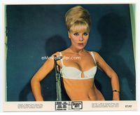 d096 DEADLIER THAN THE MALE color 8x10 still '67 sexy half naked Elke Sommer with automatic weapon!