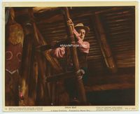 d114 DRUM BEAT color 8x10 movie still #12 '54 close up of Alan Ladd climbing ladder!