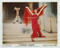 d133 FUNNY FACE color 8x10 movie still '57 sexiest Audrey Hepburn in elegant red gown!