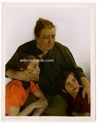 d154 GRAPES OF WRATH color glos 8x10 still '40 great vertical close up of Jane Darwell with kids!