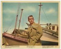 d163 HELL ON FRISCO BAY color 8x10 movie still #9 '56 great close up of Alan Ladd in trenchcoat!