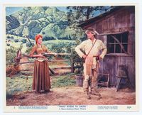 d211 MANY RIVERS TO CROSS Eng/US color 8x10 #5 '55 Eleanor Parker holds Robert Taylor at gunpoint!