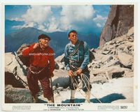 d223 MOUNTAIN color 8x10 movie still '56 Spencer Tracy & Robert Wagner start to climb!