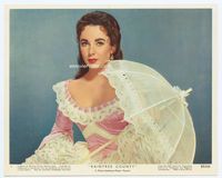 d269 RAINTREE COUNTY Eng/US color 8x10 still #1 '57 best close up of Elizabeth Taylor in sexy dress!