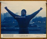 d286 ROCKY 8x10 mini movie lobby card #1 '77 close up of boxer Sylvester Stallone on top of steps!