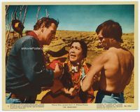 d296 SEARCHERS color 8x10 still #2 '56 close up of John Wayne & Jeffrey Hunter with Native American!