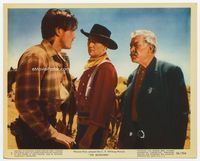 d297 SEARCHERS color 8x10 movie still #3 '56 close up of John Wayne, Jeffrey Hunter & Ward Bond!