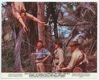 d314 SOUTHERN STAR color 8x10 movie still '69 hunters with rifles, with one caught in snare!